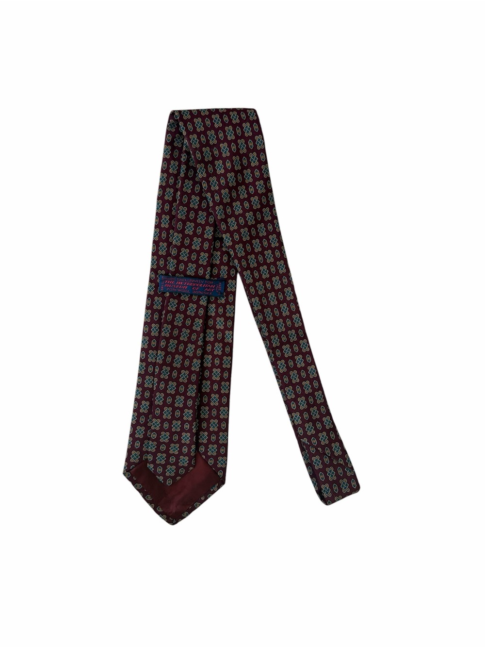 VINTAGE Metropolitan Museum of Art Silk Patterned Men's Tie in Burgundy